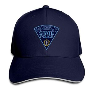 massachusetts state police hat baseball cap duck tongue cap fashion cap navy