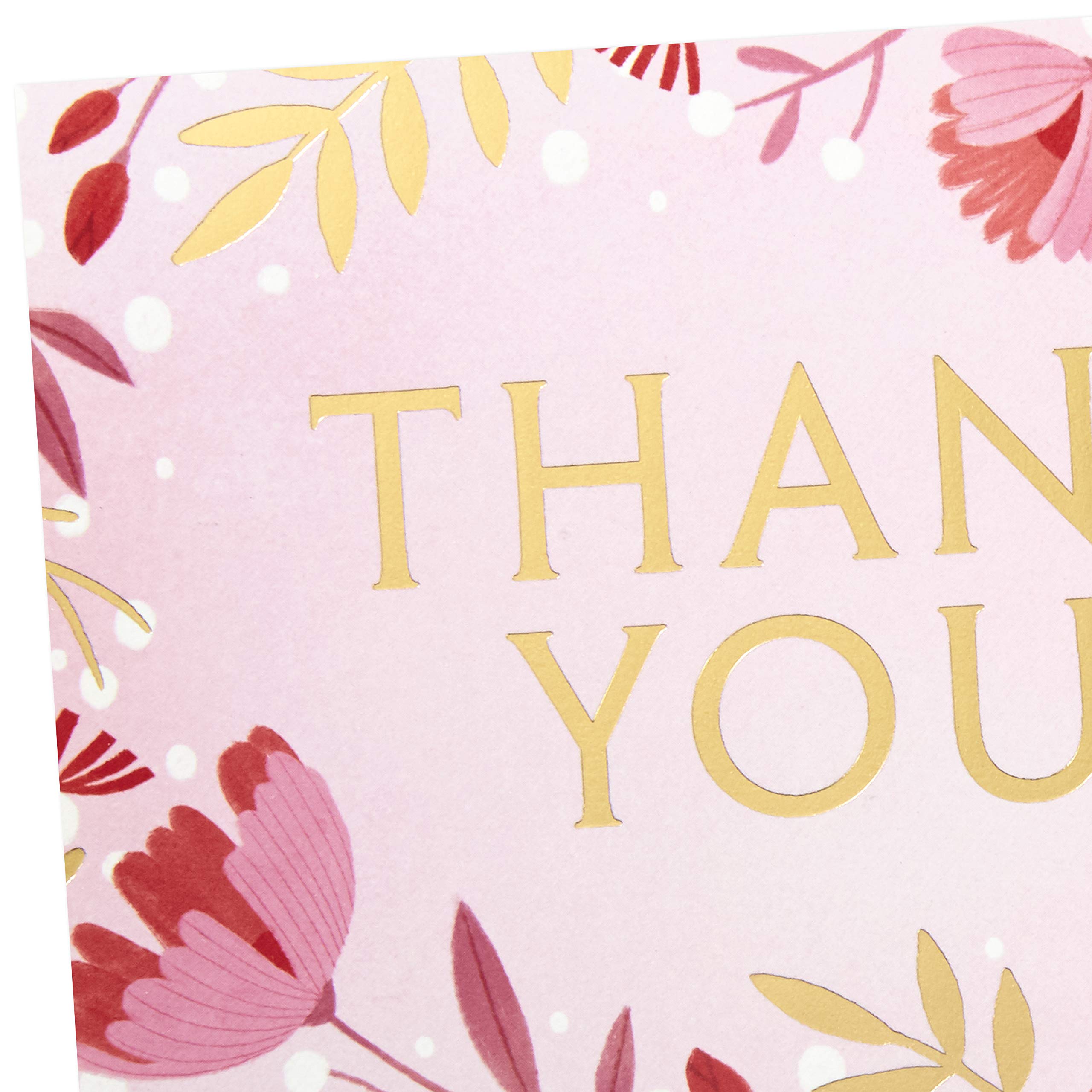 Hallmark Wedding, Baby Shower, Bridal Shower Thank You Cards (Pink Flowers, 40 Thank You Notes and Envelopes)