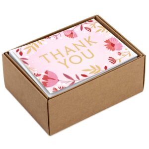 Hallmark Wedding, Baby Shower, Bridal Shower Thank You Cards (Pink Flowers, 40 Thank You Notes and Envelopes)