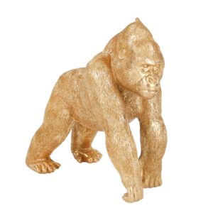 sagebrook home "polyresin 10"" gorilla, gold, 10"" l x 5"" w x 9"" h (14451-01)