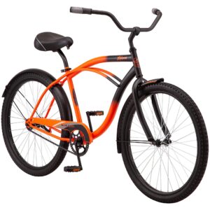 Kulana Lakona Shore Adult Beach Cruiser Bike, 26-Inch Wheels, Single Speed, Orange/Black