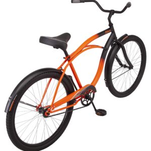 Kulana Lakona Shore Adult Beach Cruiser Bike, 26-Inch Wheels, Single Speed, Orange/Black