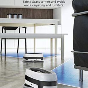 SAMSUNG Jetbot Mop, Cordless Robot Floor Cleaner, Wet Cleaning w/ Dual Spinning Pads, Smart Sensor to Clean Tile, Vinyl, Laminate, Hardwood Floors, Long Battery Life, VR20T6001MW, White