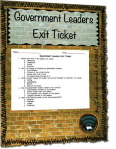 government leaders exit ticket assessment