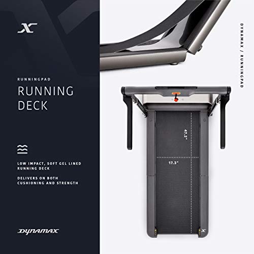 Dynamax RunningPad - Black Compact Running Walking Treadmill with Foldable Handrail & LED Console for Speed, Time, Distance Mini Quiet Treadmill with Workout App for Home/Office