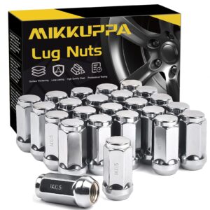 mikkuppa m14x1.5 lug nuts, replacement for silverado, ford, gmc aftermarket wheel - 24pcs chrome closed end bulge acorn lug nuts
