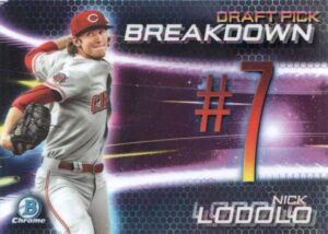 2019 bowman draft draft pick breakdown #bsb-nl nick lodolo cincinnati reds baseball card