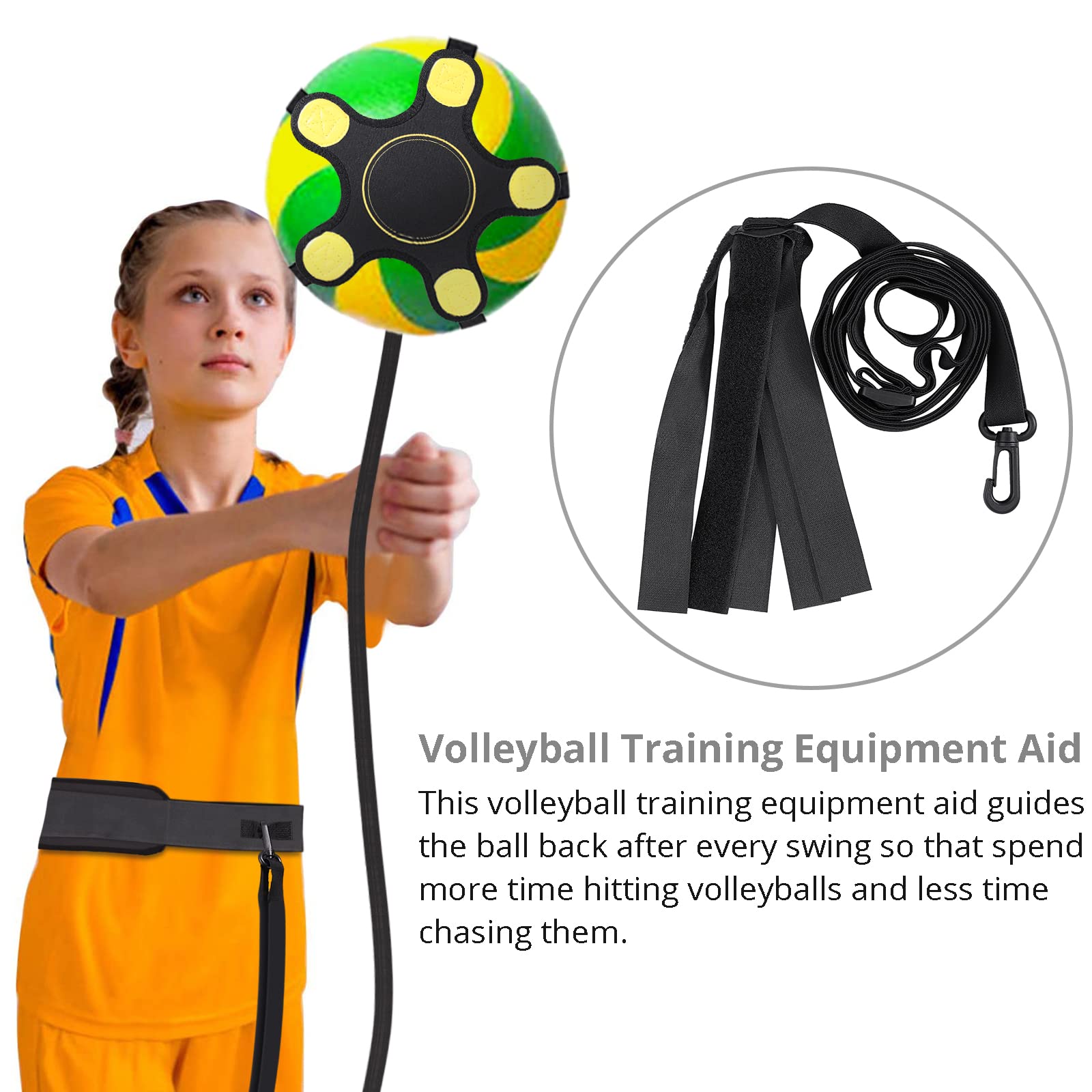 Tanice Volleyball Training Equipment Aid - Solo Practice Trainer for Serving, Setting, Spiking & Arm Swing, Returns Ball After Every Swing, Great Gift for Beginners & Pro