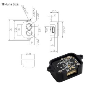 Benewake TF-Luna LiDAR Module Range Finder Sensor Single-Point Micro Ranging Module for Arduino Pixhawk 5V UART IIC Interface