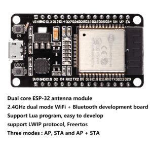 3PCS ESP32 ESP-32S WiFi Development Board NodeMCU ESP-WROOM-32 Microcontroller 2.4GHz Dual-Core WiFi Bluetooth Processor Integrated Chip CP2102