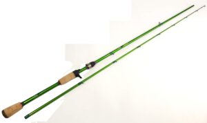 carrot stix collapsible 2 piece casting pro wild wild green greenwater inshore fishing rod (7' 0" medium heavy)