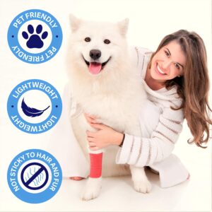 Self Adhesive Bandage Wrap - Cohesive Bandage - Vet Wrap - 2 Inch x 15 Feets / 12 Pack - Medical, First Aid Bandage, Athletic Tape for Sports, Injury, Treatment, Recovery, Dog Bandages for Wounds