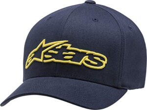 alpinestars blaze flexfit hat navy/yellow lg/xl