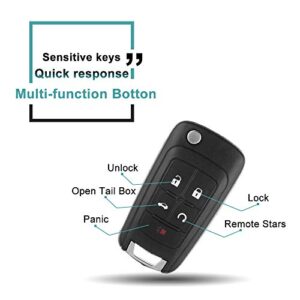 SELEAD Keyless Entry Remote Control Shell CASE Car Key Fob Clicker Transmitter Black 5 Buttons fit for 2010-2017 for Buick for Chevrolet for GMC OHT01060512 2pcs US Stock