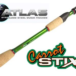 Collapsible 2 Piece Carrot Stix Spinning Wild Wild Green PRO Greenwater Inshore Fishing Rod (7'6" Medium)