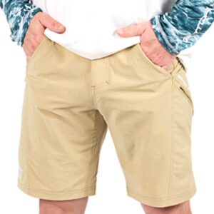gator waders mens breakline performance fishing shorts (xx-large, khaki)
