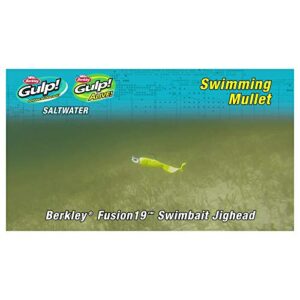 Berkley Gulp! Alive! Swimming Mullet Soft Fishing Bait, Pearl White, 3in - Half Pint 4x7