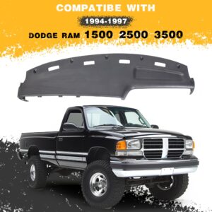 KUAFU Dash Replacement Compatible with 1994-1997 Dodge Ram 1500 2500 3500 Gray Top Dash Panel Cover Dashboard Replace for Part Number # 5EY72RC8