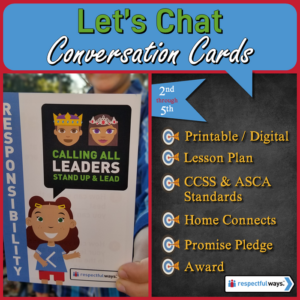 social emotional learning | distance learning | responsibility | calling all leaders stand up and lead conversation cards | elementary school