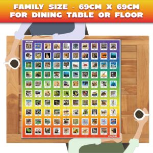 100 PICS Jigsaw Quiz Logos, Family Puzzle + Fun Quiz, 1-8 Players, Table Size Game, 45 Minutes Playing Time