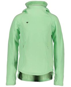 obermeyer girls linnea hoodie, neo mint, large