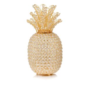 modern day accents 5747 pina md cristal gold pineapple, home decor, kitchen decor, entryway decor, pineapple decor, pineapple gifts, kitchen decor for counter, room decor, home decor kitchen, 15" h