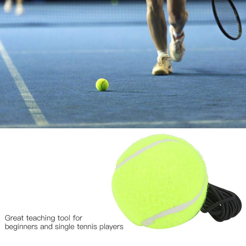 Tennis Ball, Tennis Ball Parking Aid,Tennis Beginner Training Ball with Elastic Rubber String for Single Practice, Rubber Woolen Trainer Tennis Ball