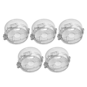 toyandona clear stove knob covers 5pcs universal oven stove gas knob cover child safety children kitchen stove gas knob covers protection gas safety case stove knob case for kitchen baby kid