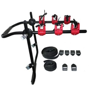 bicycle car racks, trunk mounted bike rack, foldable 3-bike bicycle hitch racks mount carrier for car suv load 40kg / 88lb