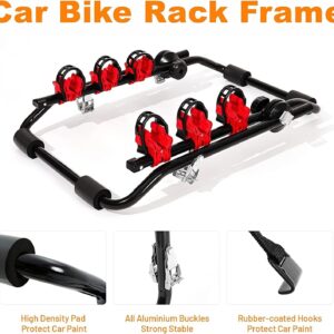 Bicycle Car Racks, Trunk Mounted Bike Rack, Foldable 3-Bike Bicycle Hitch Racks Mount Carrier for Car SUV Load 40Kg / 88Lb