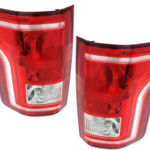 Evan Fischer Tail Light Assembly Set Compatible with 2015-2017 Ford F-150 With Bulbs Driver and Passenger Side