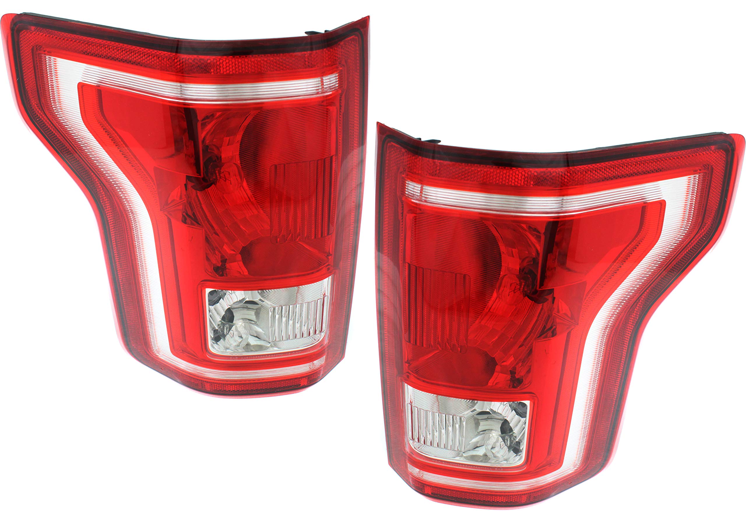 Evan Fischer Tail Light Assembly Set Compatible with 2015-2017 Ford F-150 With Bulbs Driver and Passenger Side