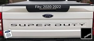 ford 2020-2022 super duty letter inserts inlays decals stickers (thin) for tailgate (2020-2022) f250 f350 f450 (black matte) - cbm