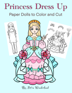 color, cut and play princess paper dolls - printable coloring pages