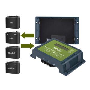 HQST PWM 20A 12/24V Waterproof Common Positive Solar Charge Controller with LCD Display, Compatible with Gel, AGM, Flooded, Lithium Batteries