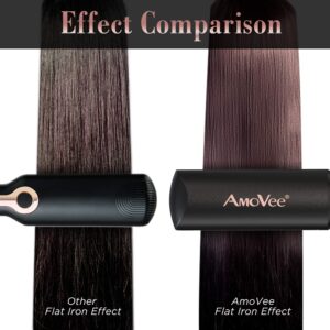 AmoVee Wide Flat Iron, 1.5" Inch Wide Hair Straighter Ceramic Ionic, with 5 Adjustable Temp Ultra Wide Floating Plate for All Hair Types, Instant Heating, Auto-Off, Inc. Glove, Rose Gold