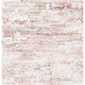 SAFAVIEH Meadow Collection Area Rug - 9' x 12', Beige & Pink, Modern Abstract Design, Non-Shedding & Easy Care, Ideal for High Traffic Areas in Living Room, Bedroom (MDW585B)