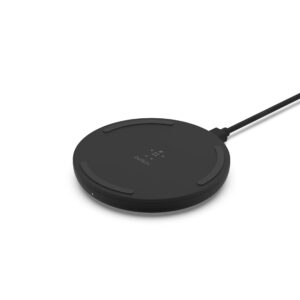 belkin quick charge wireless charging pad - 10w qi-certified charger pad for iphone, samsung galaxy, apple airpods pro & more - charge while listening to music, streaming videos, & video calls - black