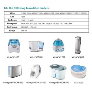 Horyliin 4 Pack Humidifier Filters Replacement for Vicks Kaz WF2 Cool Mist Filters Kaz3020 Vicks V3100 V3500 V3500N V3600 V3800 V3850 V3900 VEV320 and Honeywell HCM-300T HCM-315T HCM-350