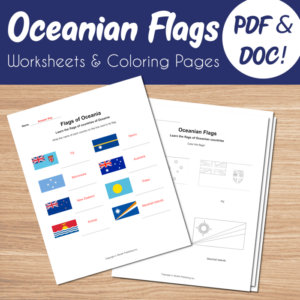 oceanian flag worksheets