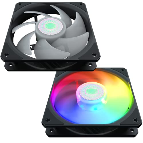 Cooler Master SickleFlow 120 V2 ARGB 3in1 Square Frame Fan, ARGB 3-Pin Customizable LEDS, Air Balance Curve Blade, Sealed Bearing, 120mm PWM Control for Computer Case & Liquid Radiator