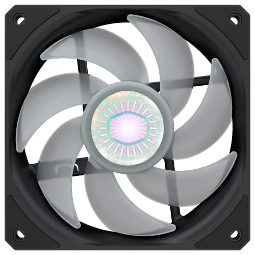 Cooler Master SickleFlow 120 V2 ARGB 3in1 Square Frame Fan, ARGB 3-Pin Customizable LEDS, Air Balance Curve Blade, Sealed Bearing, 120mm PWM Control for Computer Case & Liquid Radiator