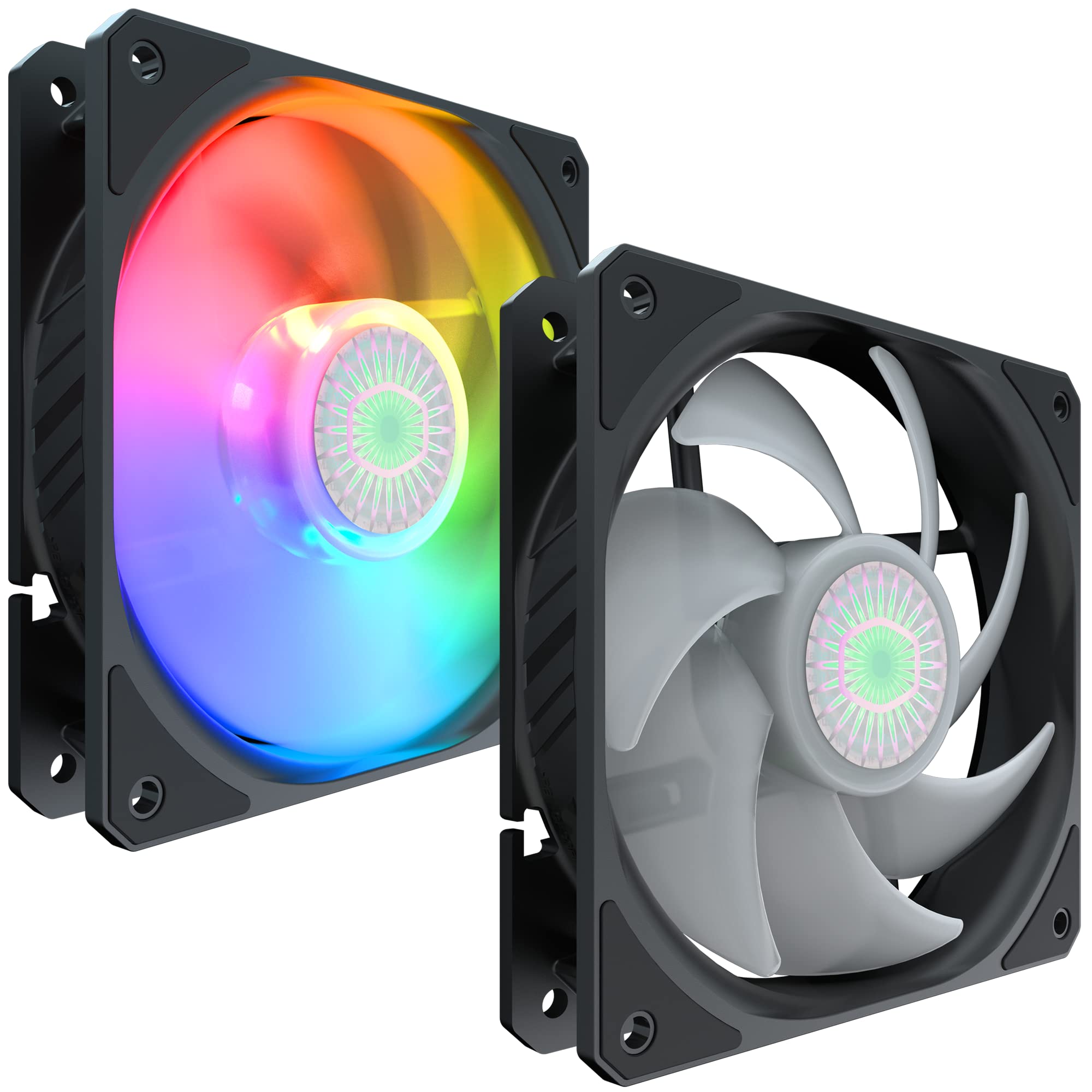 Cooler Master SickleFlow 120 V2 ARGB 3in1 Square Frame Fan, ARGB 3-Pin Customizable LEDS, Air Balance Curve Blade, Sealed Bearing, 120mm PWM Control for Computer Case & Liquid Radiator