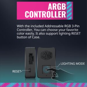 Cooler Master SickleFlow 120 V2 ARGB 3in1 Square Frame Fan, ARGB 3-Pin Customizable LEDS, Air Balance Curve Blade, Sealed Bearing, 120mm PWM Control for Computer Case & Liquid Radiator