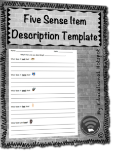 five senses item physical properties description template