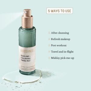 Biossance Squalane+Hyaluronic Toning Mist. A Multi-Use Spray that Moisturizes, Protects and Plumps Skin while Toning and Setting Makeup. Visibly Reduces Fine Lines and Improves Hydration (2.53 ounces)