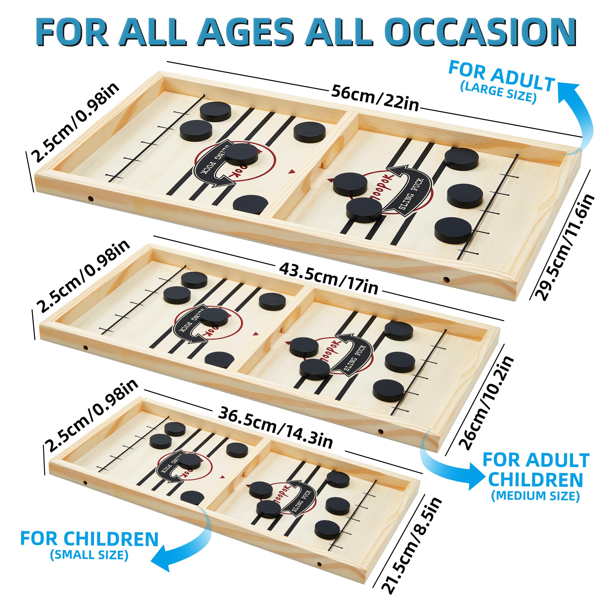 moopok Fast Sling Puck Game,Wooden Hockey Game,Super Foosball Table,Desktop Battle Parent-Child Interaction Winner Slingshot Game,Adults and Kids Family Game Toys