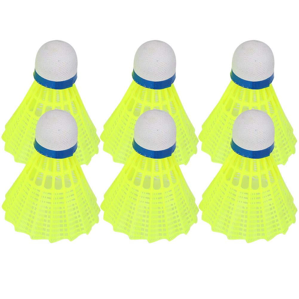 Shuttlecocks 6pcs Professional Badminton Ball Yellow Nylon Shuttlecocks Indoor Outdoor Sports Practice Training Badminton