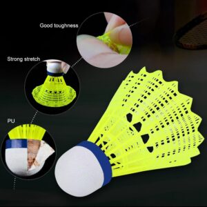 Shuttlecocks 6pcs Professional Badminton Ball Yellow Nylon Shuttlecocks Indoor Outdoor Sports Practice Training Badminton