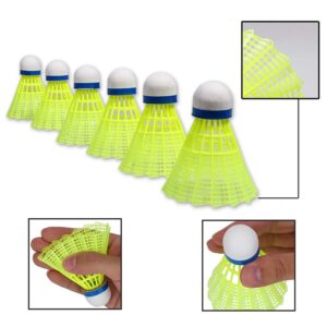 Shuttlecocks 6pcs Professional Badminton Ball Yellow Nylon Shuttlecocks Indoor Outdoor Sports Practice Training Badminton